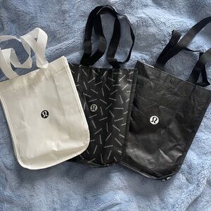 Lululemon Reusable Bags 1 white and 2 Black